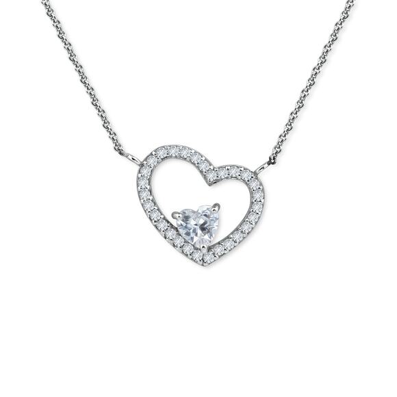 Giani Bernini Cubic Zirconia Heart Pendant Necklace, 16 #153 - Picture 1 of 1